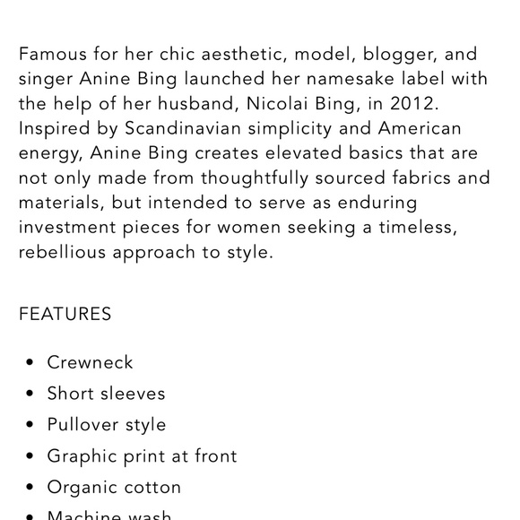 Anine Bing Stardust tee size small - Picture 5 of 10